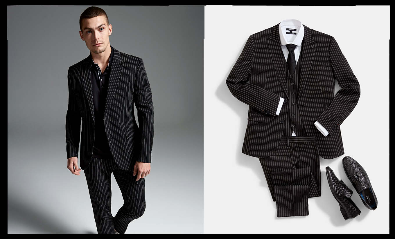 Men's Fashion Pin Stripe Suit