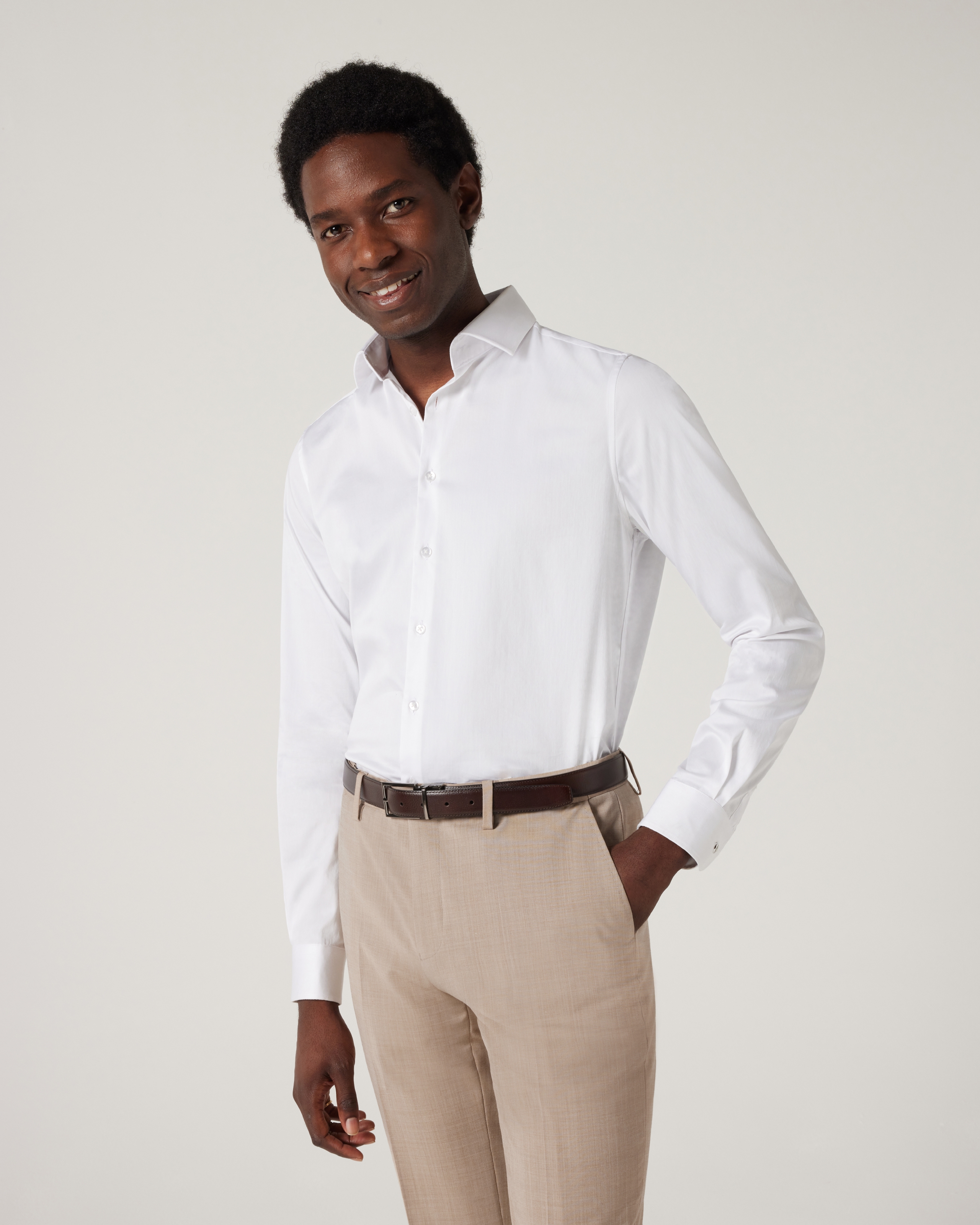 Slim Sateen Long Sleeve Shirt