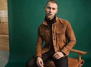 brown denim trucker jacket