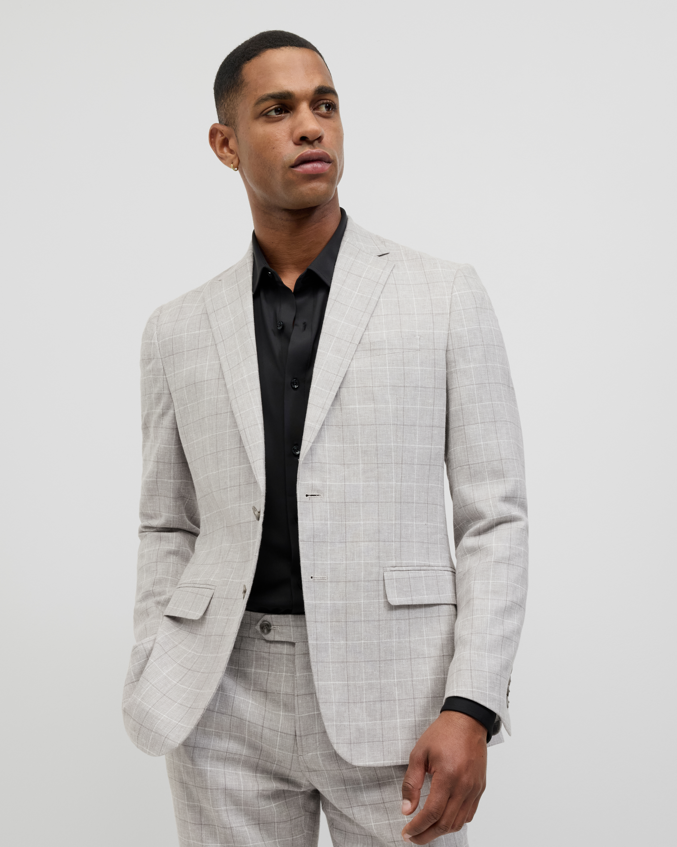Windowpane Check Tailored Jacket
