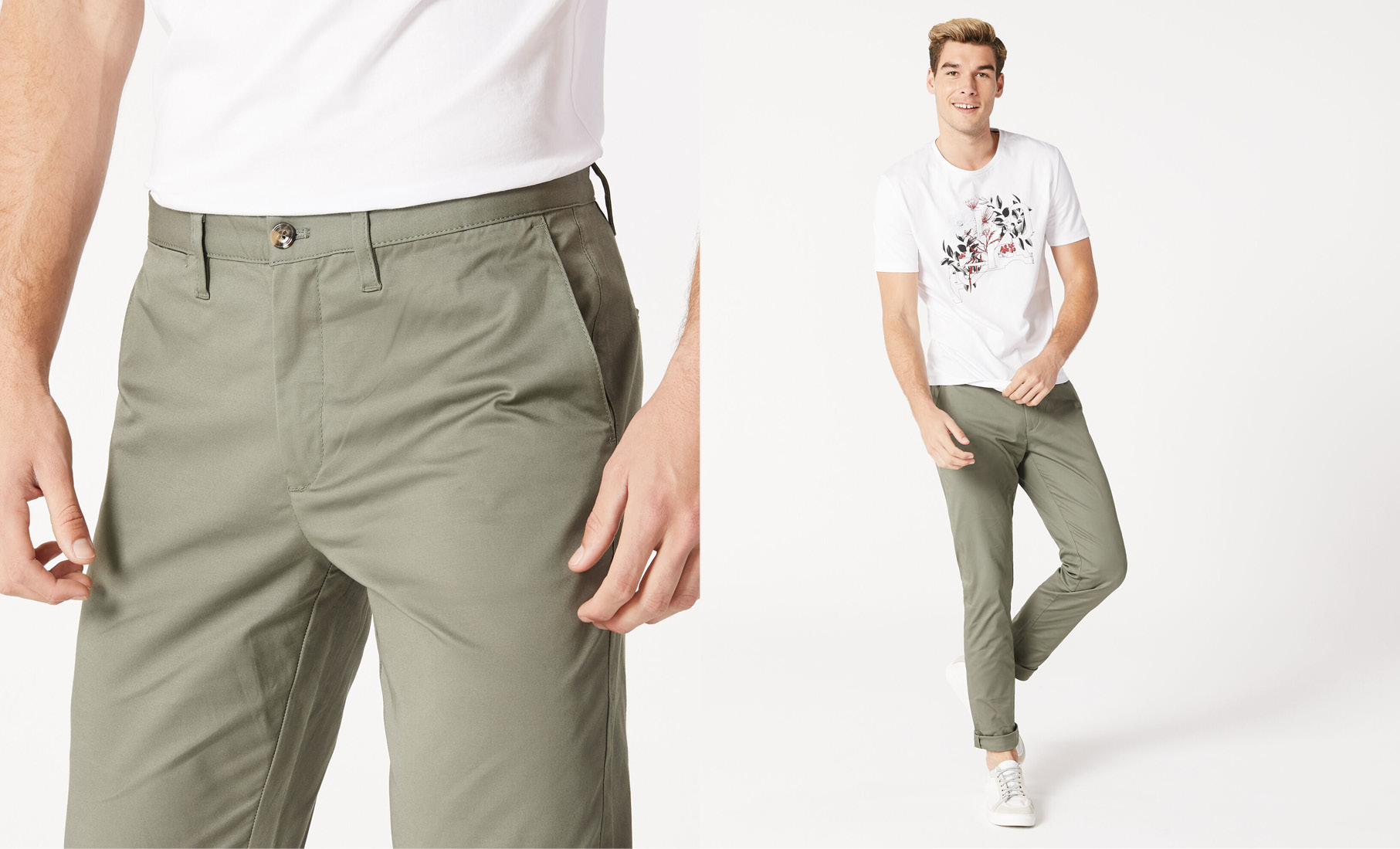 Quần Kaki Goodthreads Slim-Fit Washed Stretch Chino Pants British Khaki -  SIZE 28