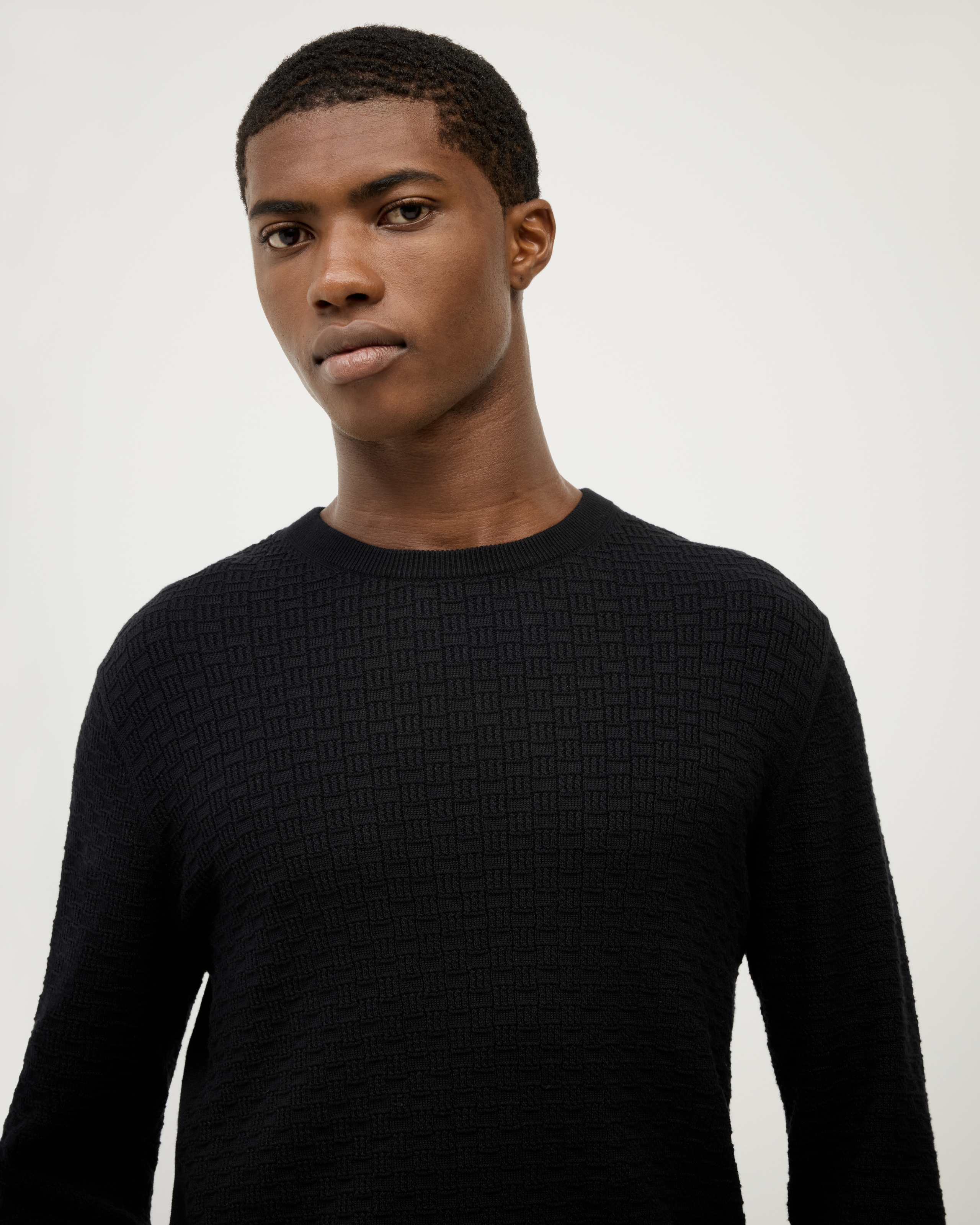 Elvin Geo Textured Crew Knit