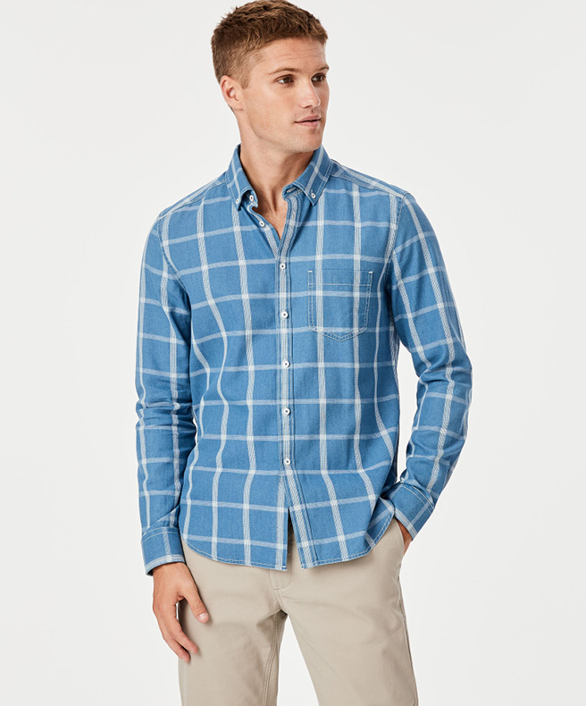 Blue window pane check shirt Blue window pane check shirt