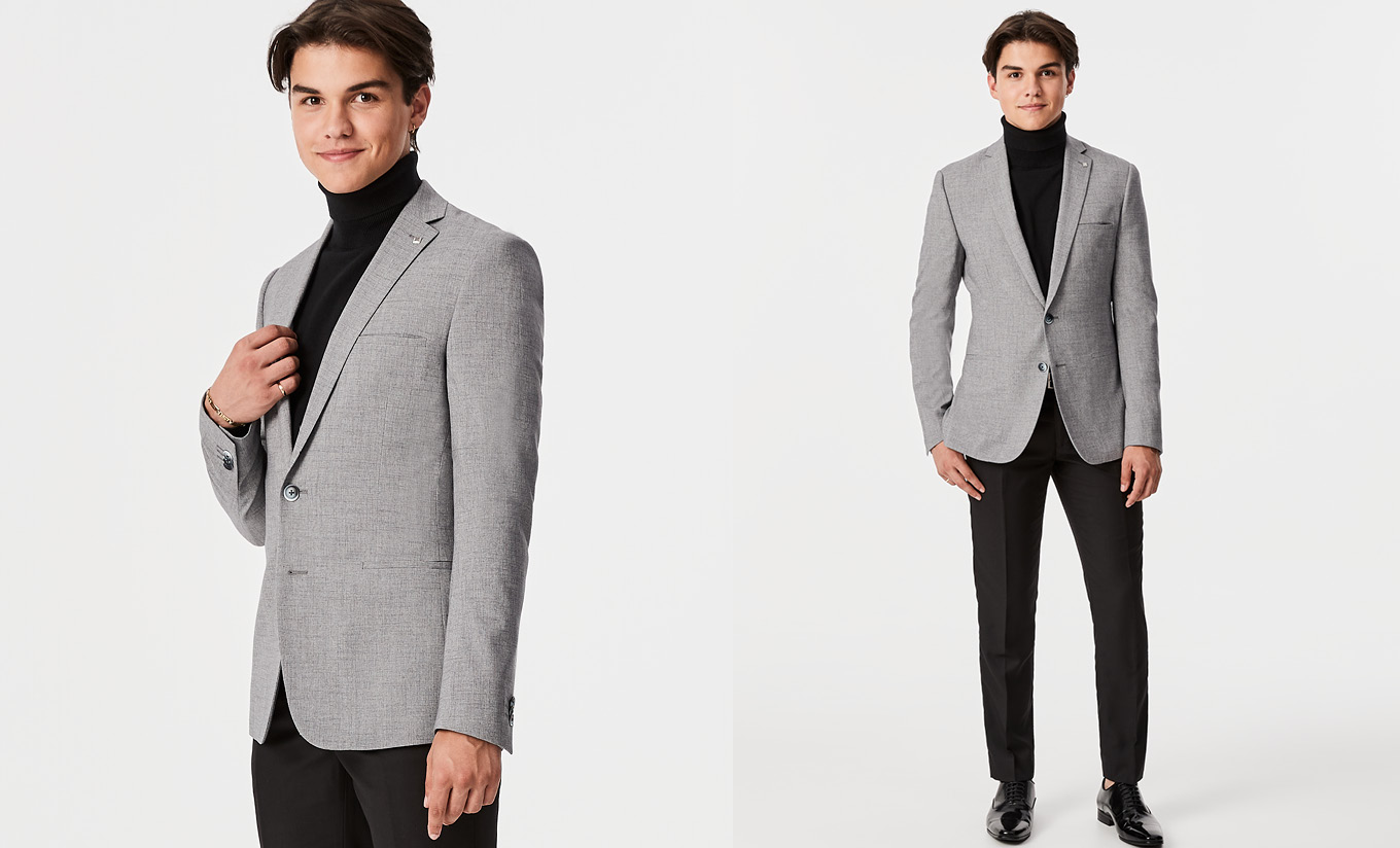 Harvey Petito Light Grey Suit Jacket and Black Pants 