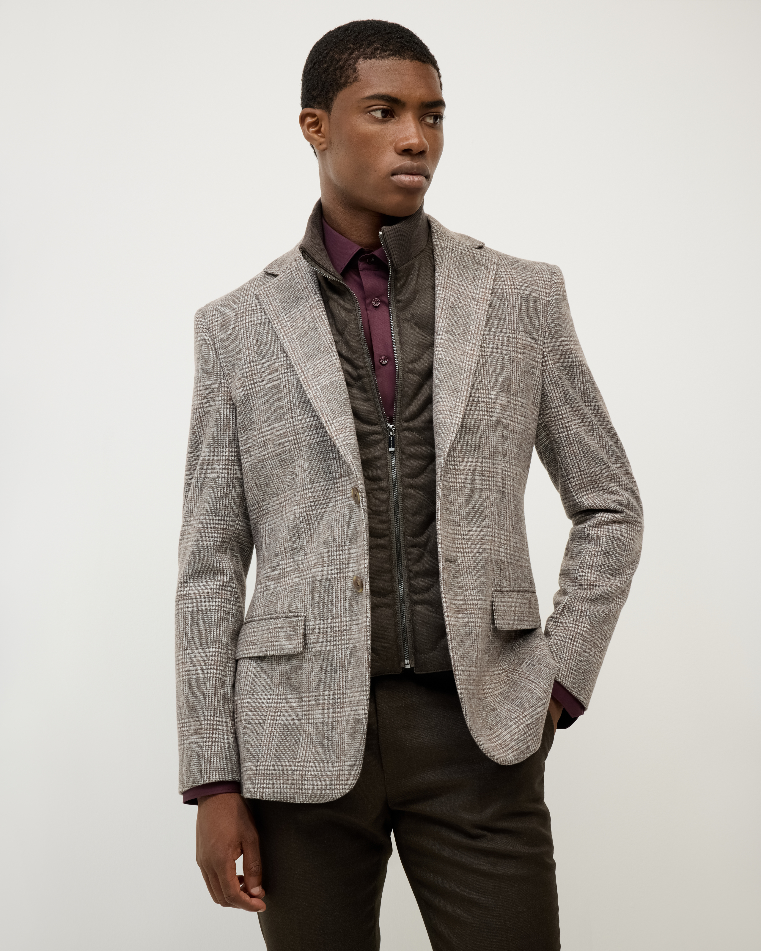 Benjamin Check Blazer with Removable Gilet