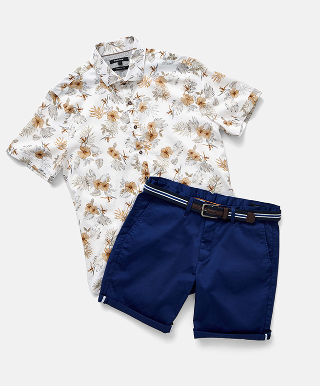 Christmas Gifting For Men Combo short sleeve tropical button down shirt and chino short