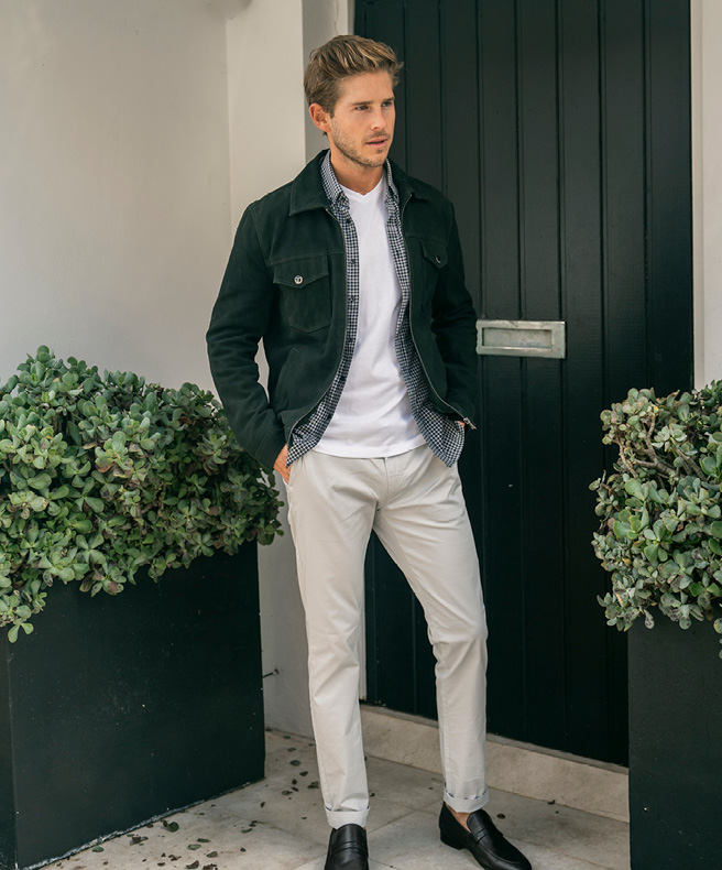 The bespoke layered look featuring the Jaxon Suede Jacket The bespoke layered look featuring the Jaxon Suede Jacket