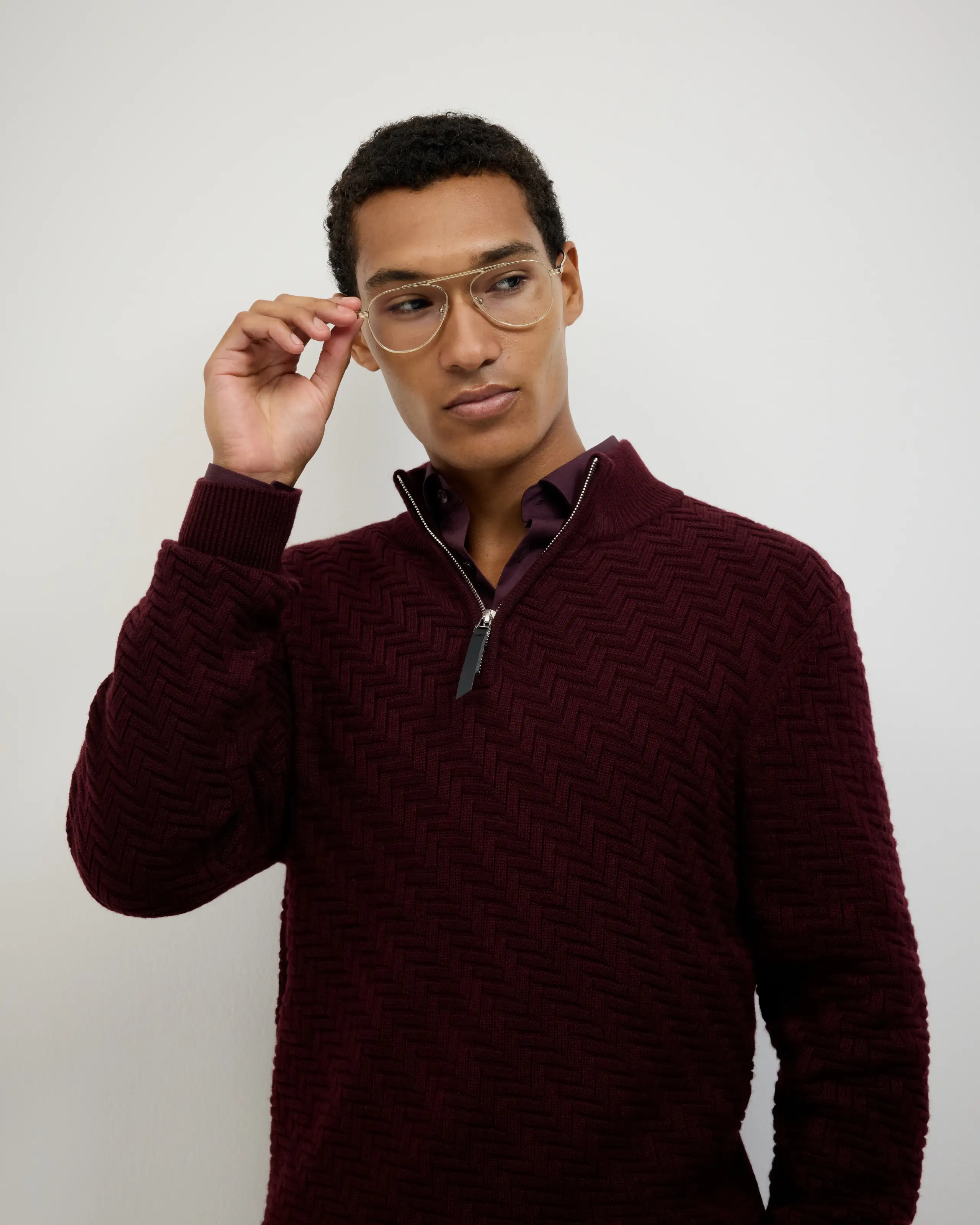 Politix Barker Quarter Zip Knit