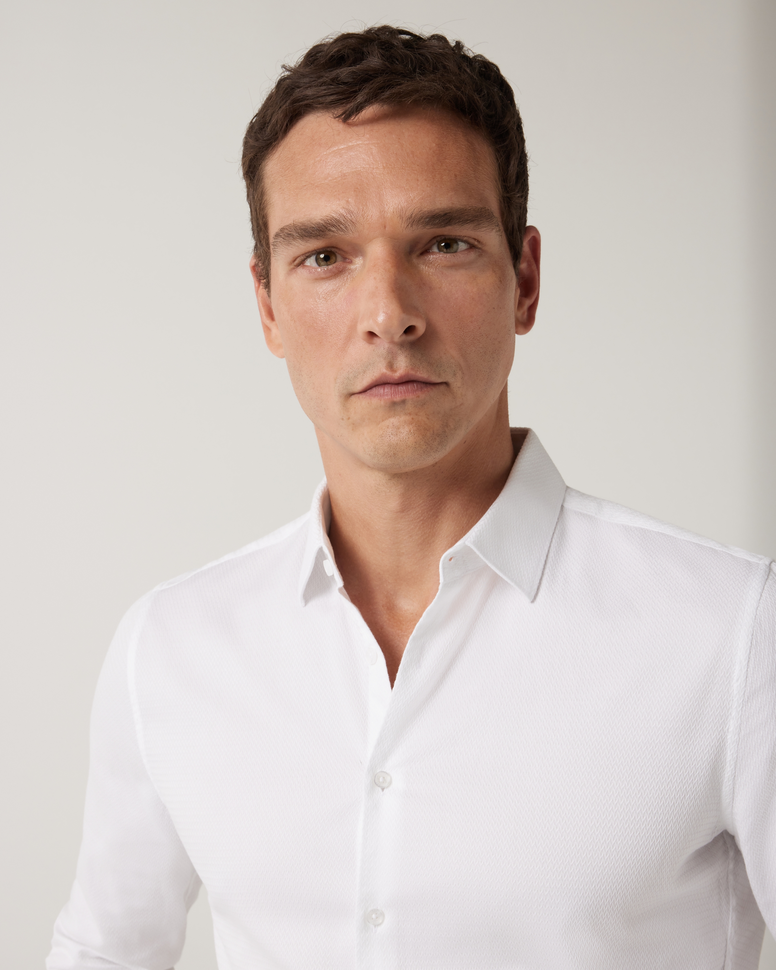 Slim Fit Long Sleeve Textured Dress Shirt