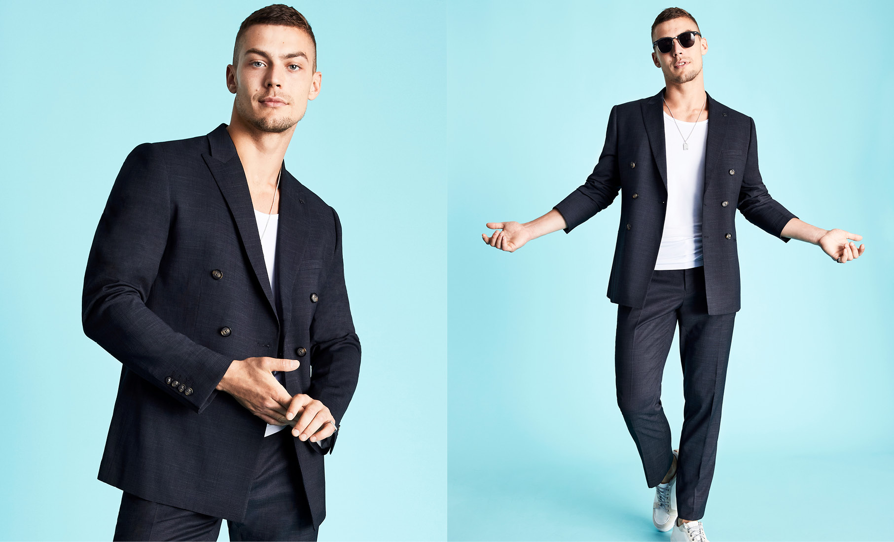 Men's Tees Style Guide Blazer Tee Styling t shirt and suit jacket combination