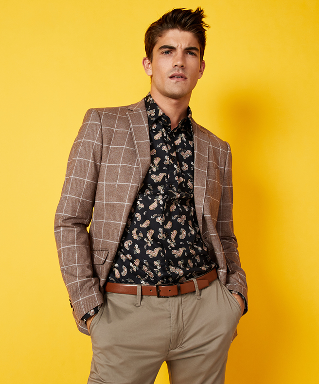 The Statement Look Outfit Statement look featuring the textured chocolate window pane blazer