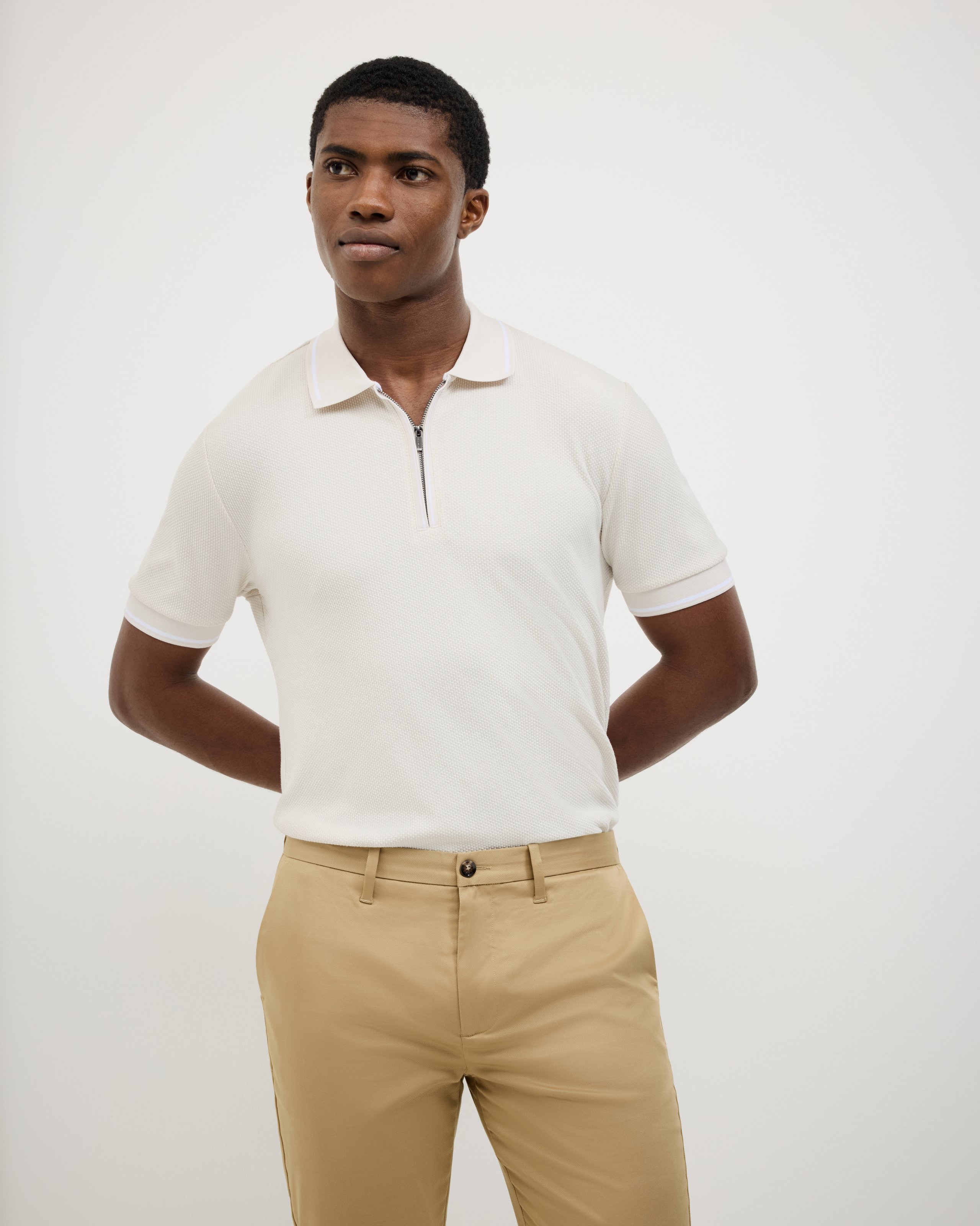 Morgan Textured Zip-Up Polo