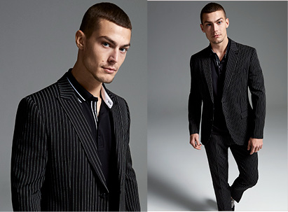 Pinstripe Men's Fashion Suit