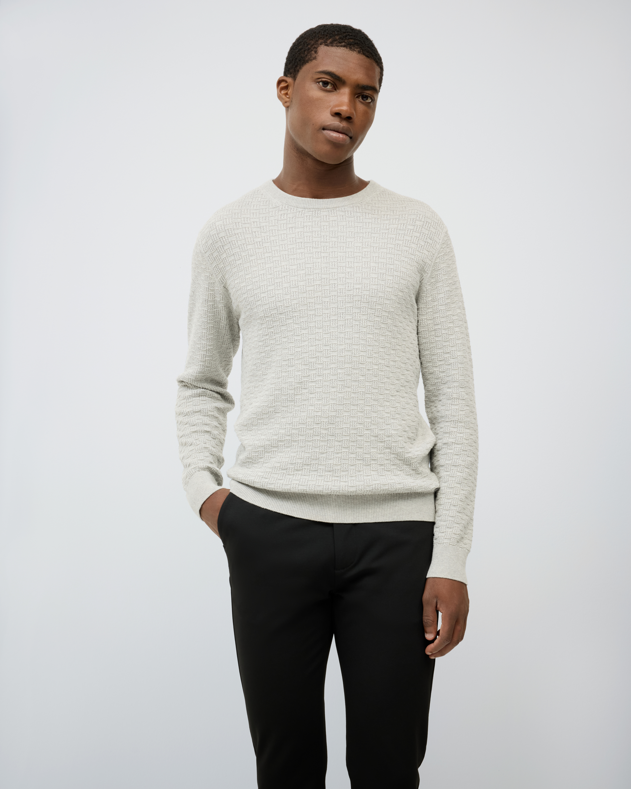 Elvin Geo Textured Crew Knit