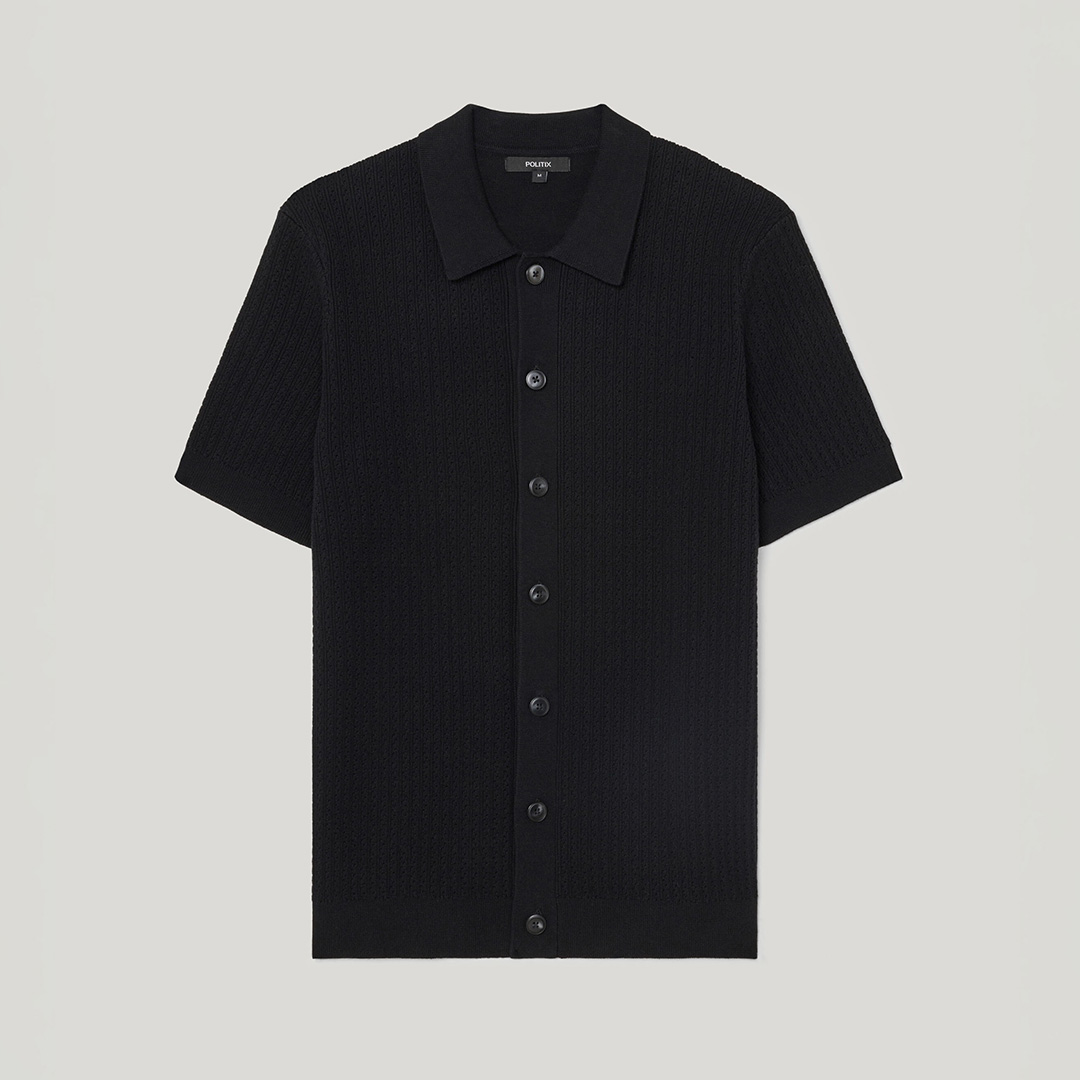Textured Button-Through Knit