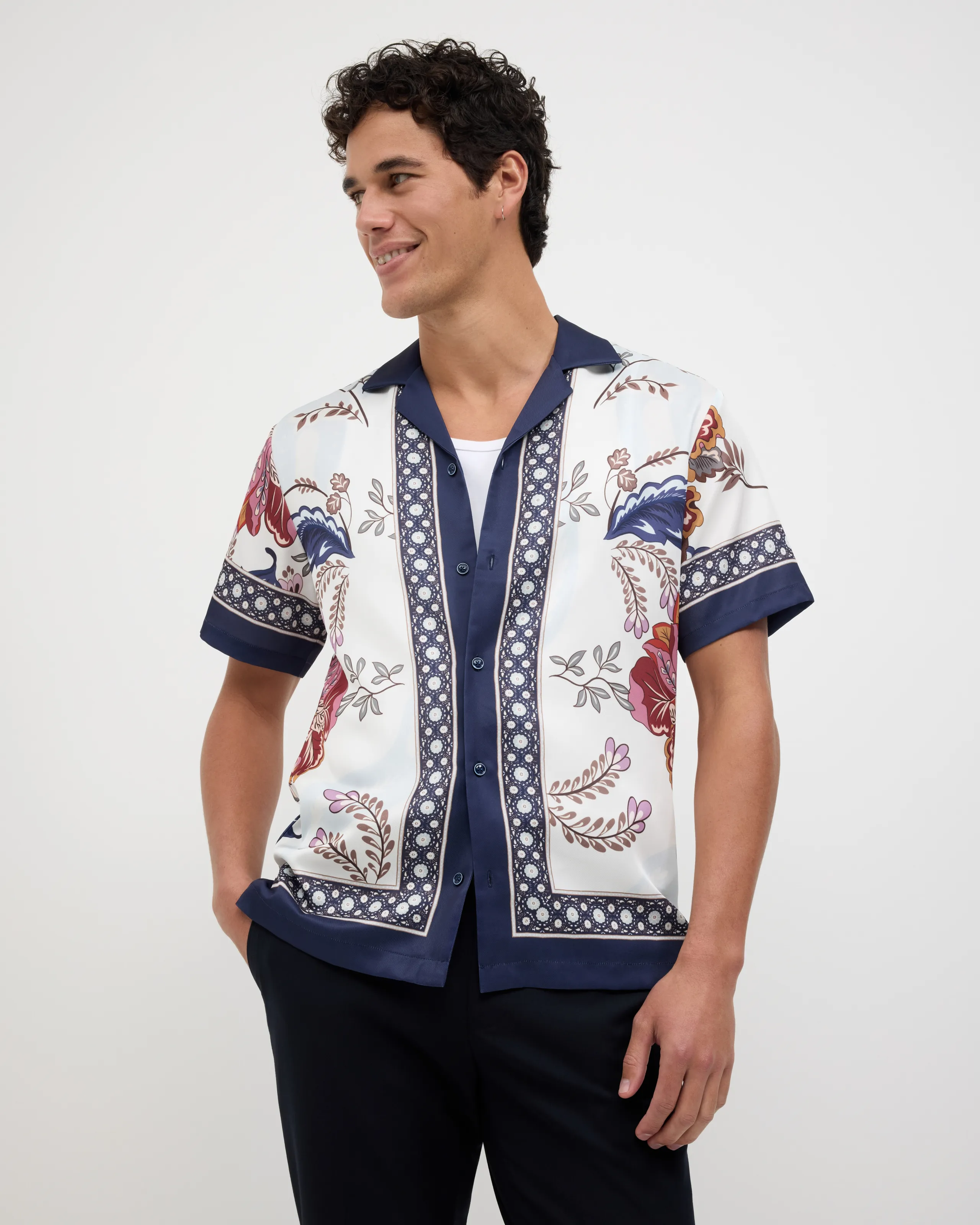 Politix Summers Floral Panel Print Shirt