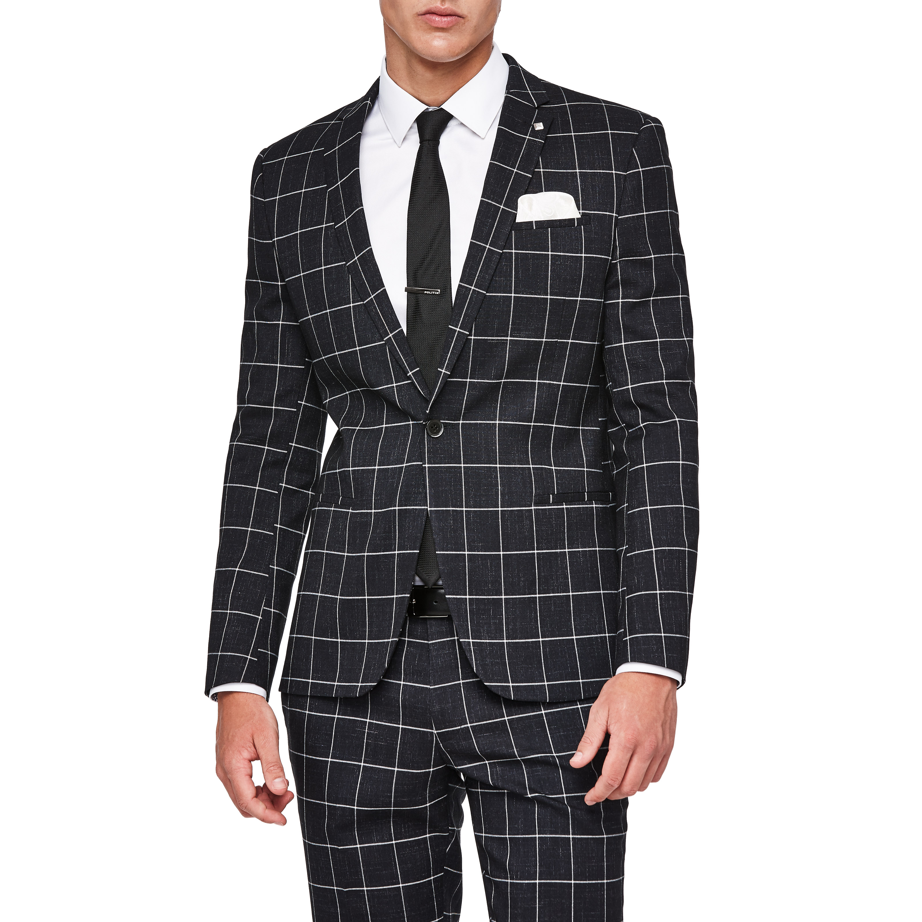black and white formal suit