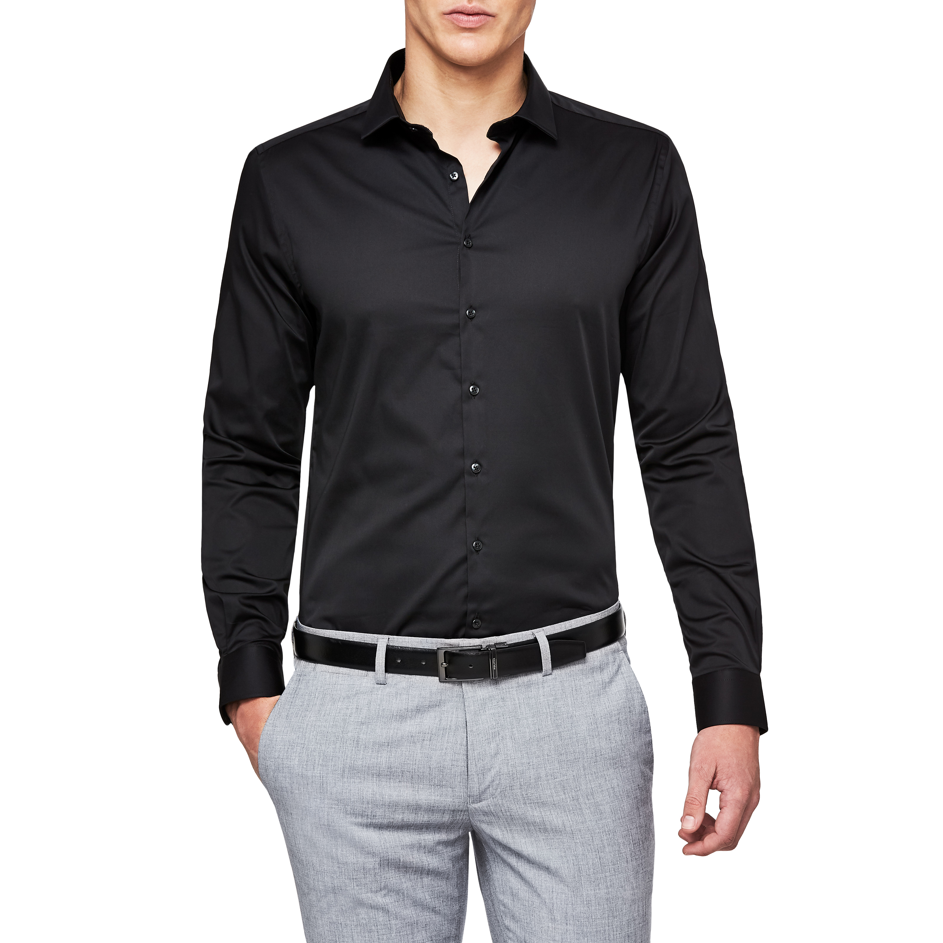 black formal shirt with jeans