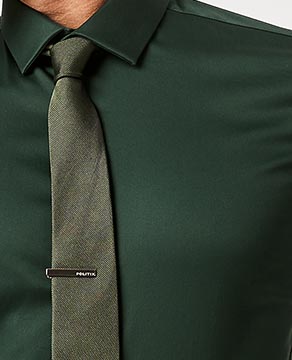 Edisson - Dark Green - Ls Dress Shirt 