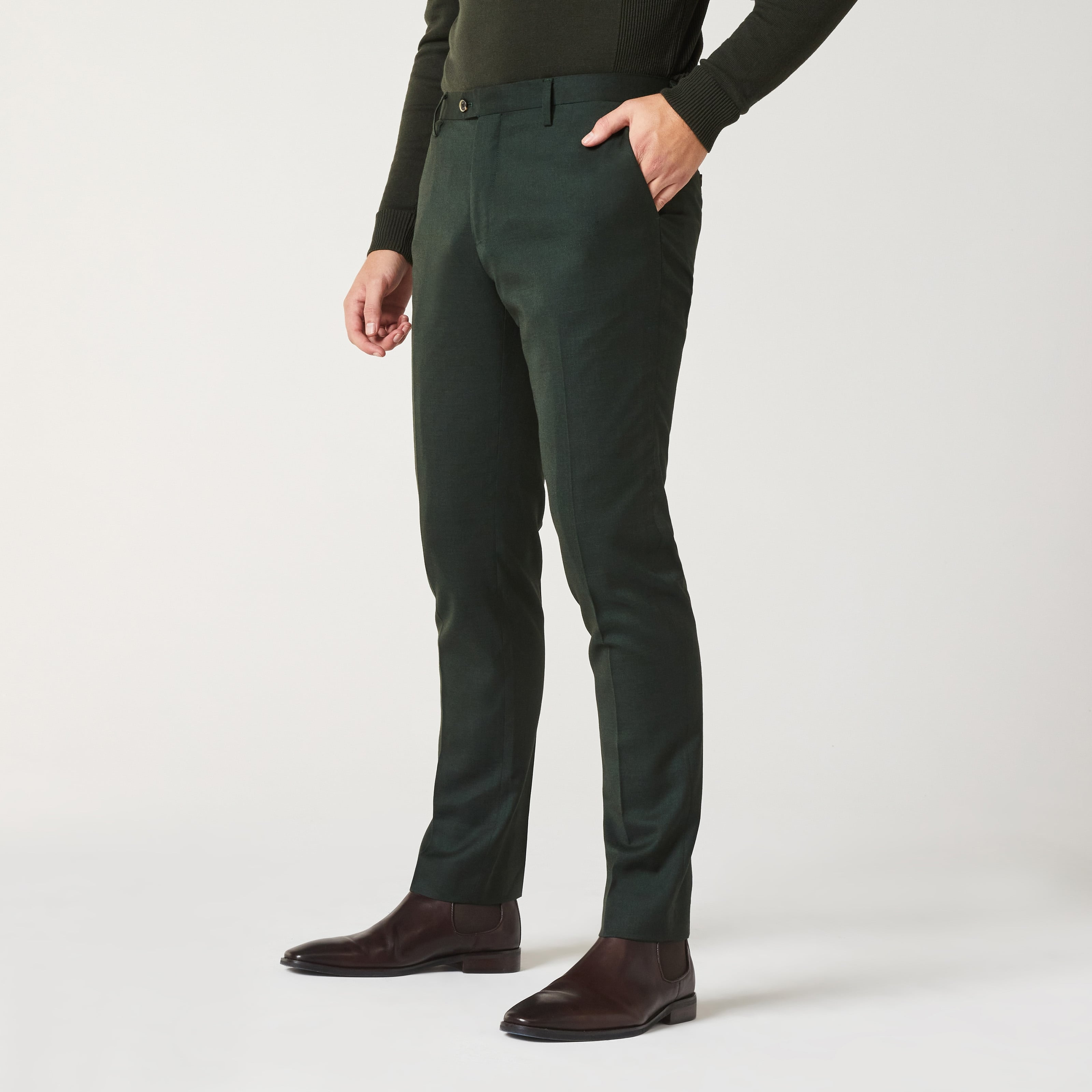 Dark Green | Suit Pants | Politix